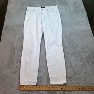 J.Crew 8" Toothpick Jeans Womens 24P Mid Rise Skinny Stretch Denim Pants White